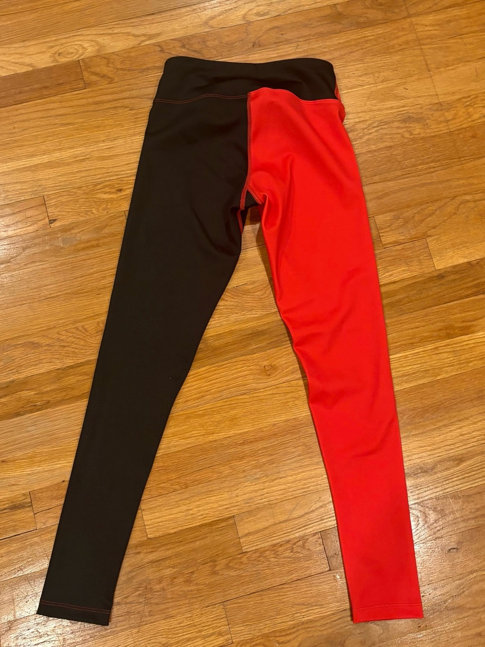 Corey Paige Designs Split Color Game Day Leggings Red&Black, size women’s small